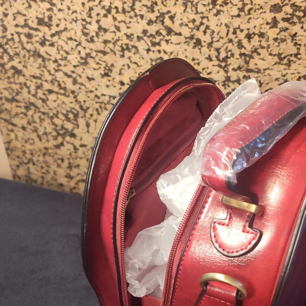 Diophy Red Backpack with Clock Design - Picture 4 of 8